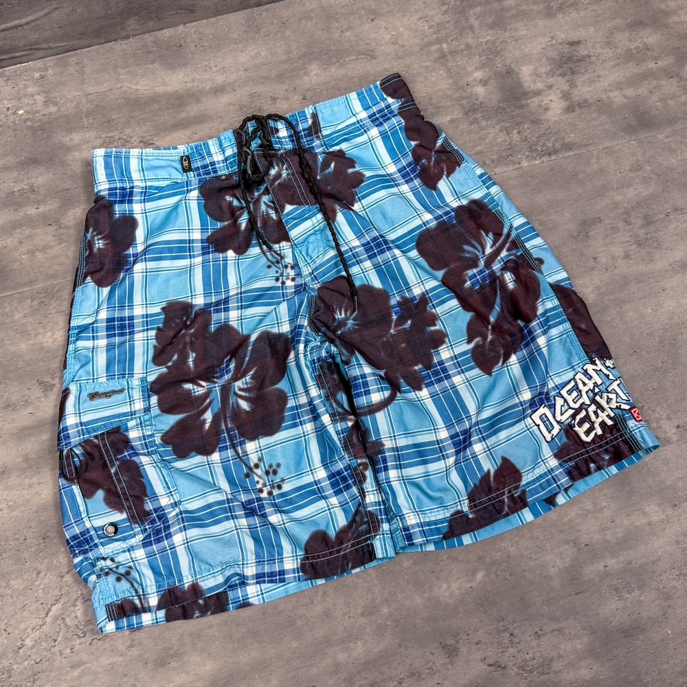 Y2K 00 Ocean Earth Floral Baggy Relax Wide Legged Stripped Plaid Board Short's